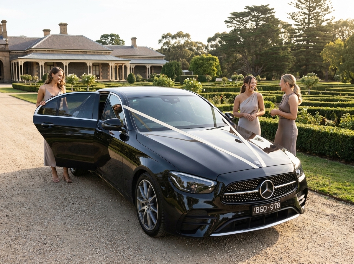 https://chatgpt.com/c/6a324072-e318-83ec-b261-f78f58fc6f24#:~:text=Black%20Mercedes%2DBenz%20E%2DClass%20wedding%20car%20with%20ribbons%20and%20three%20bridesmaids%20near%20The%20Refectory%20at%20Werribee%20Park.