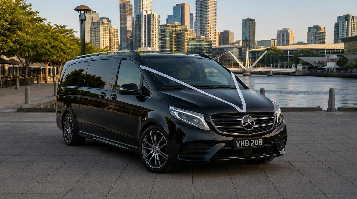 Mercedes-Benz V-Class luxury bridal party wedding car Melbourne — group wedding transport